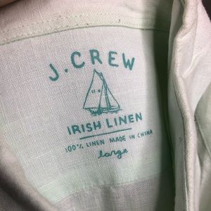 100% Irish Linen Button Up sea foam green